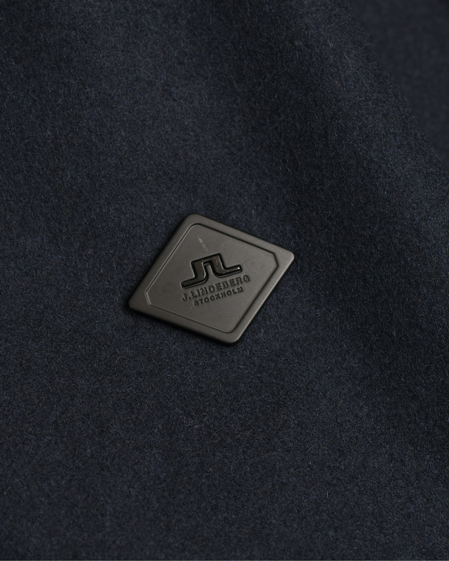 Herr | Jackor | J.Lindeberg | Gavin Stand Up Collar Compact Melton Coat Navy