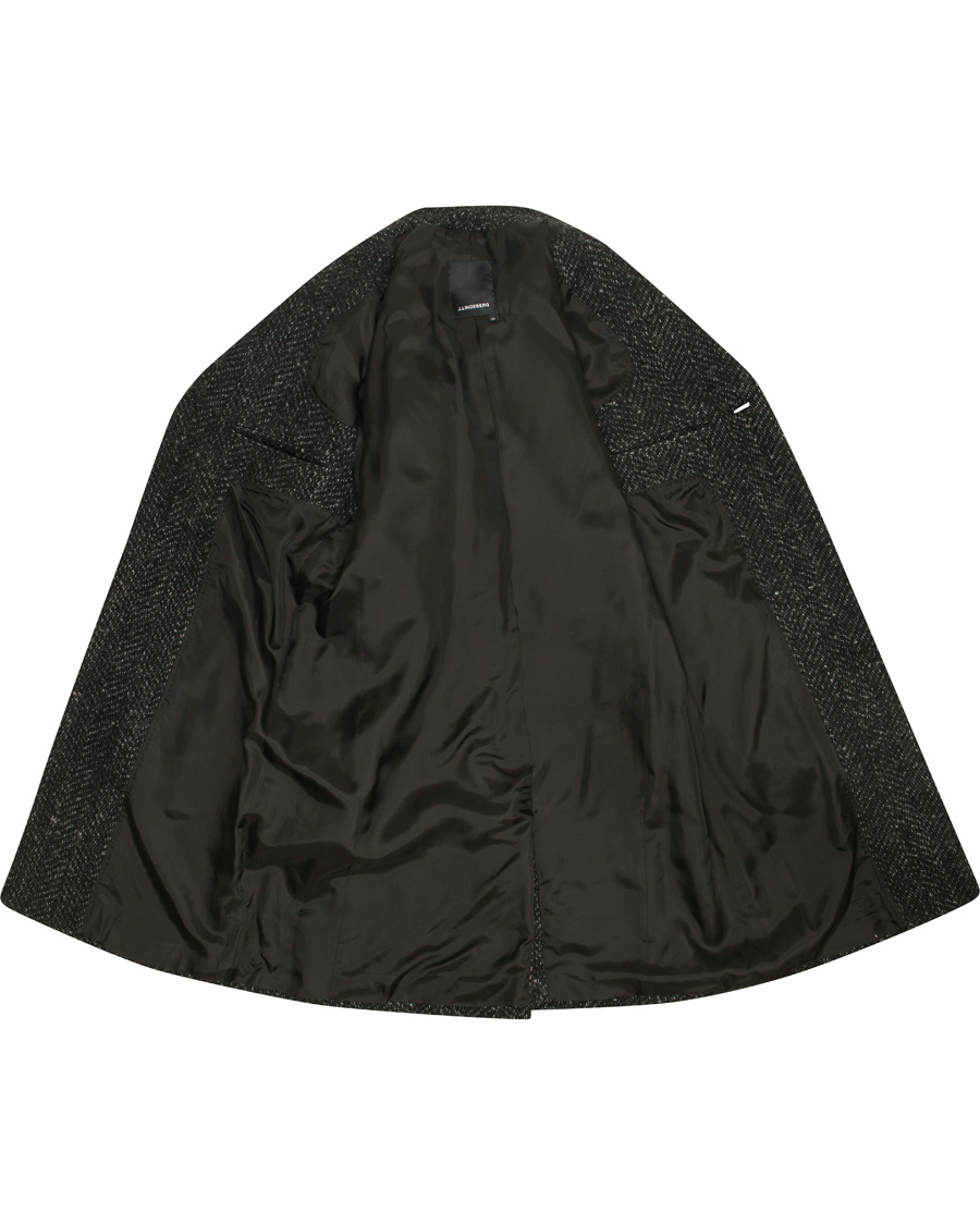 Herr | Jackor | J.Lindeberg | Wolger Rock Wool Herringbone Coat Black