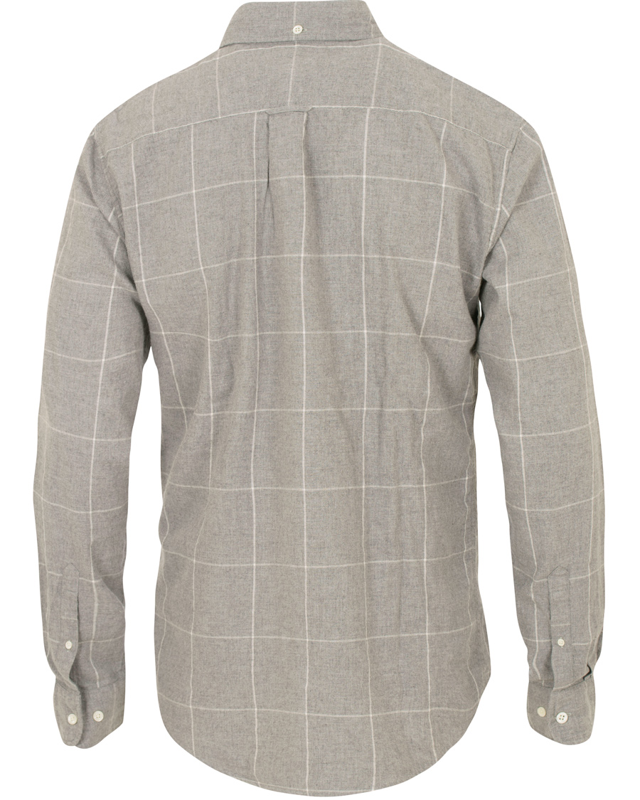 Herr | Skjortor | GANT Rugger | Windblown Flannel Check Slim Fit Shirt Grey Melange