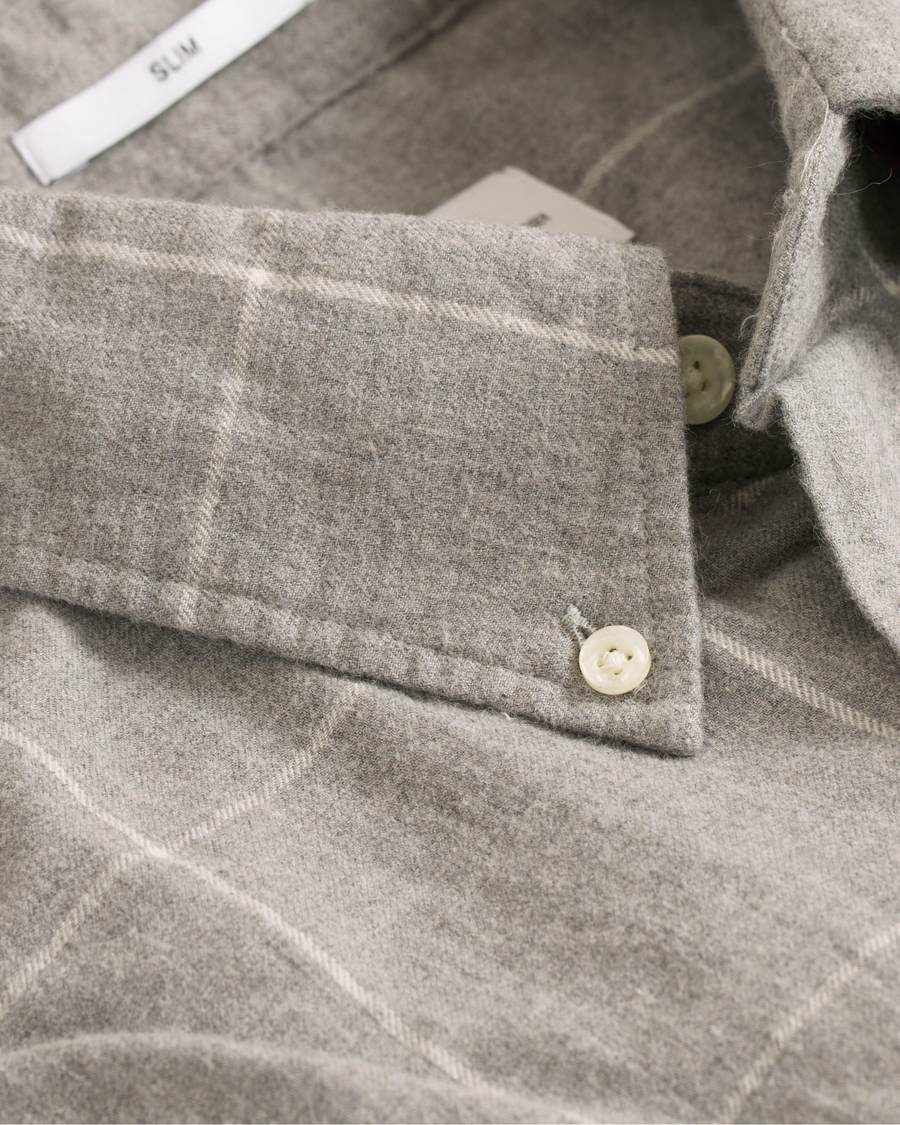 Herr | Skjortor | GANT Rugger | Windblown Flannel Check Slim Fit Shirt Grey Melange