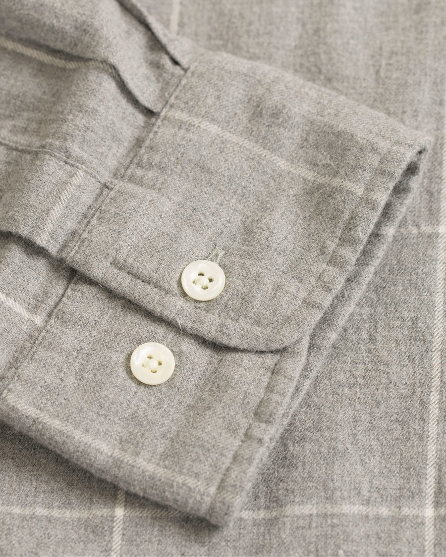 Herr | Skjortor | GANT Rugger | Windblown Flannel Check Slim Fit Shirt Grey Melange