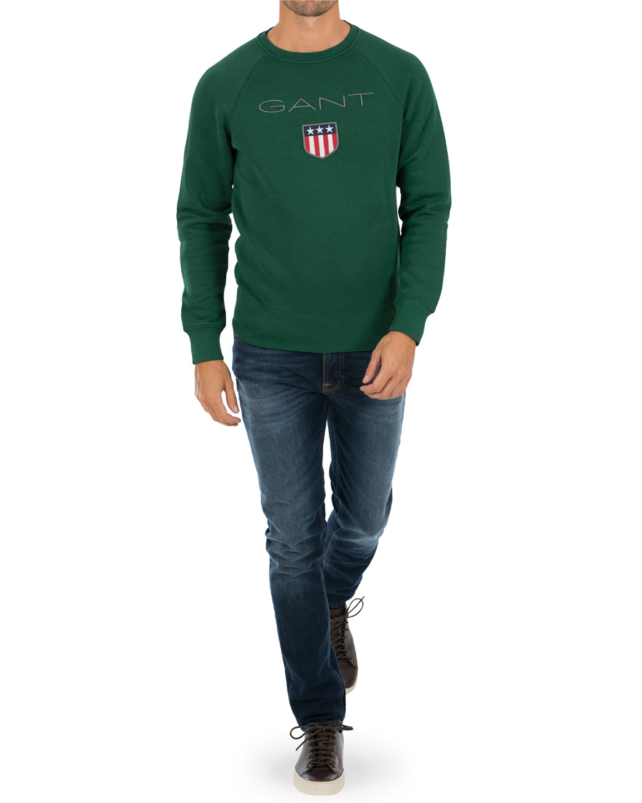 Herr | Tröjor | GANT | Shield Crew Neck Sweatshirt Ivy Green
