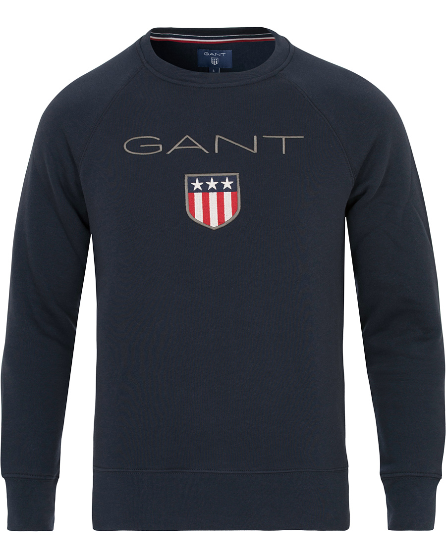 Herr | Tröjor | GANT | Shield Crew Neck Sweatshirt Evening Blue