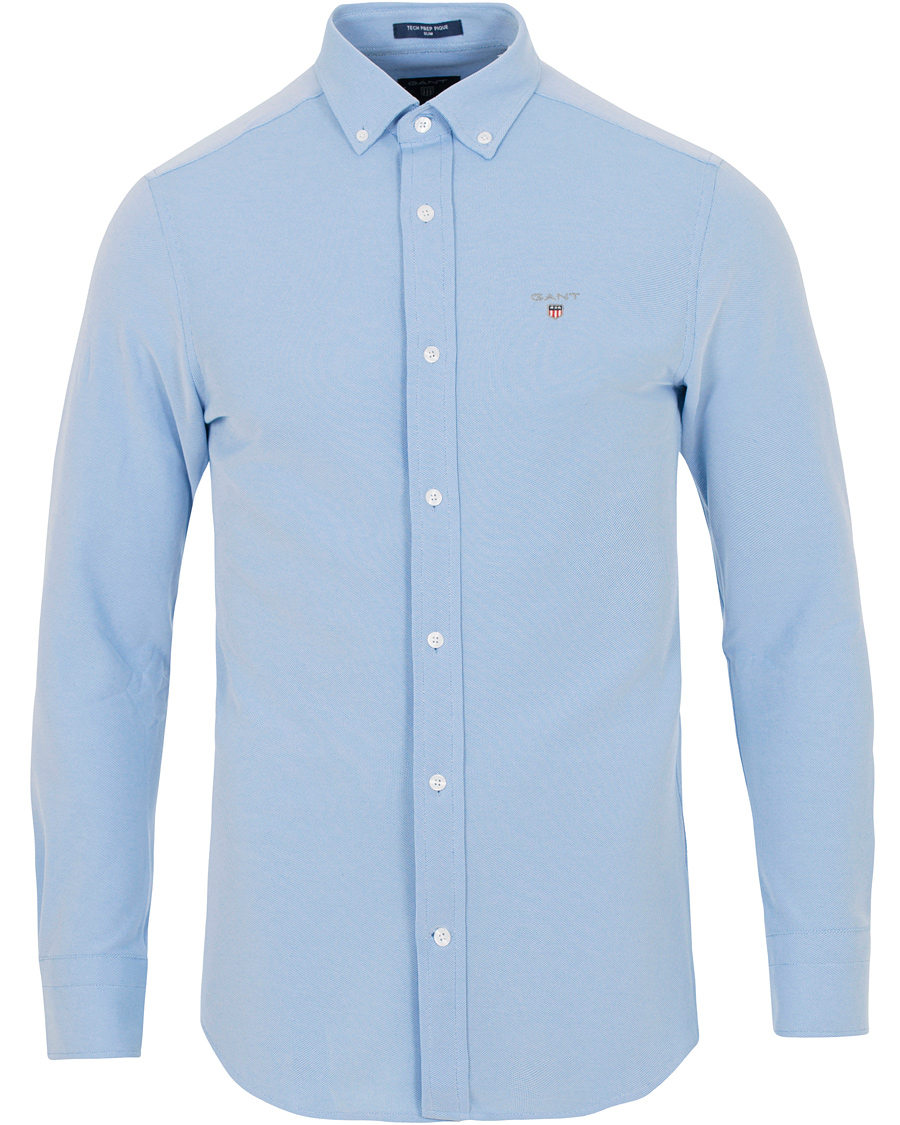 Herr | Skjortor | GANT | Slim Fit Tech Prep Pique Shirt Pallas Blue