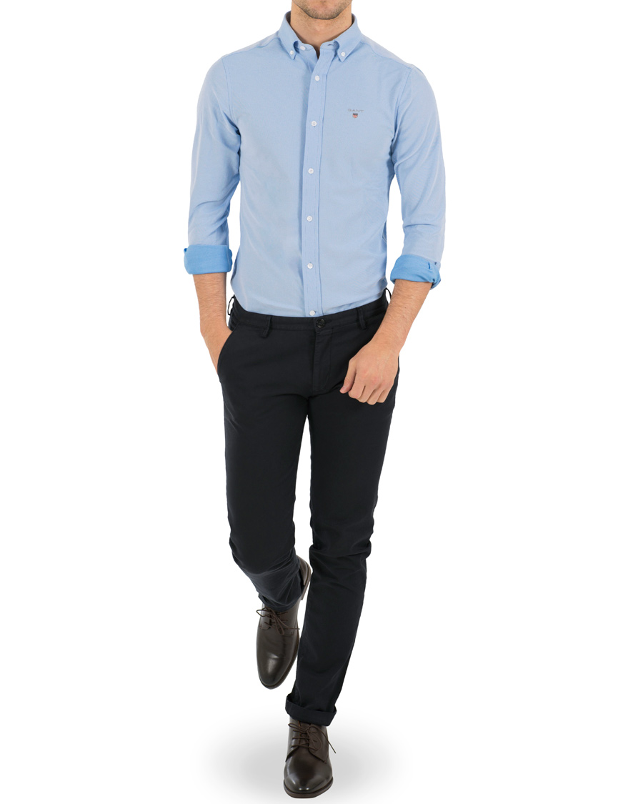 Herr | Skjortor | GANT | Slim Fit Tech Prep Pique Shirt Pallas Blue