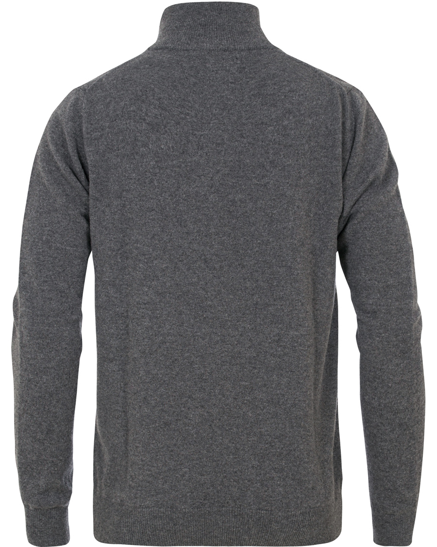 Herr | Tröjor | GANT | Super Fine Lambswool Half Zip Antracite Melange