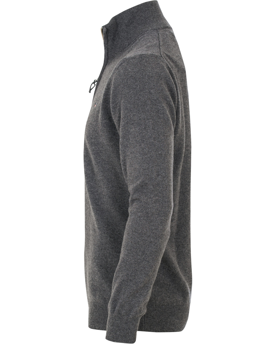 Herr | Tröjor | GANT | Super Fine Lambswool Half Zip Antracite Melange