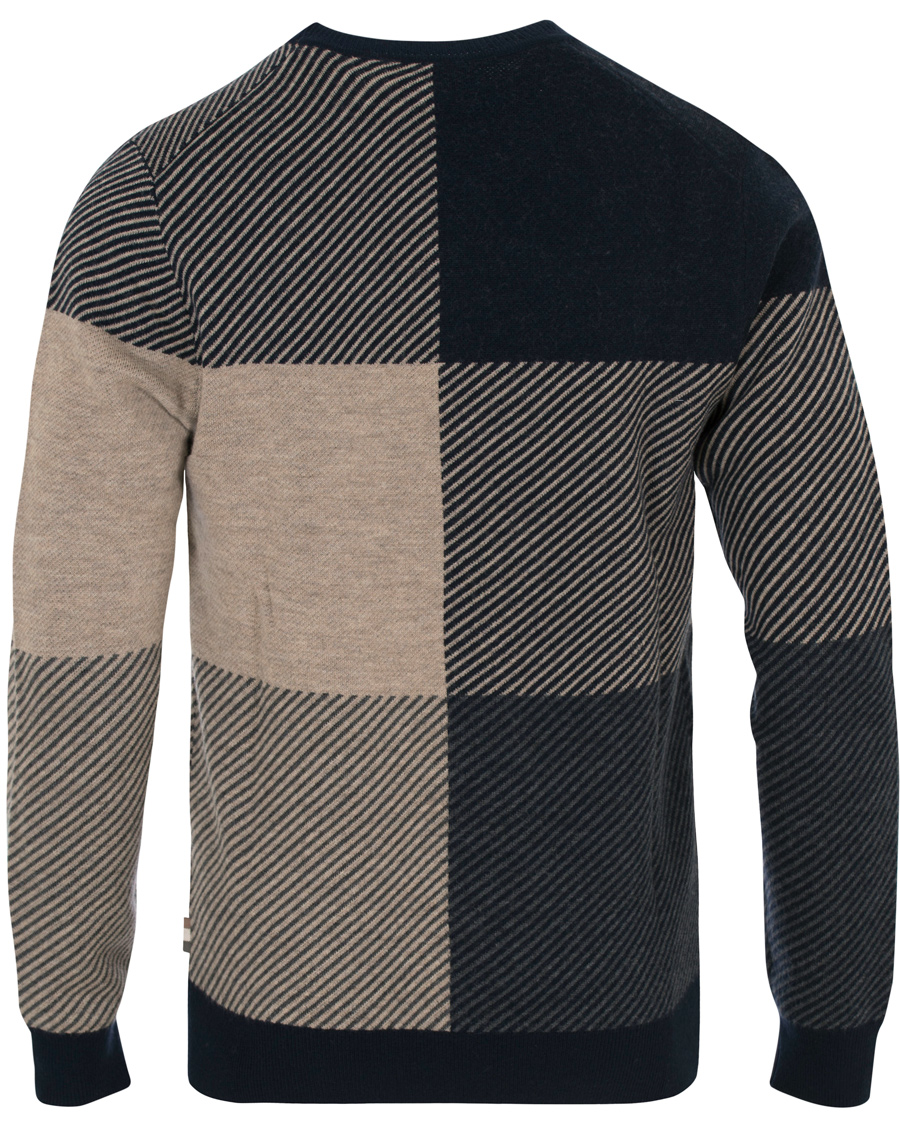 Herr | Tröjor | Aquascutum | Clapton Large Check Knit Navy