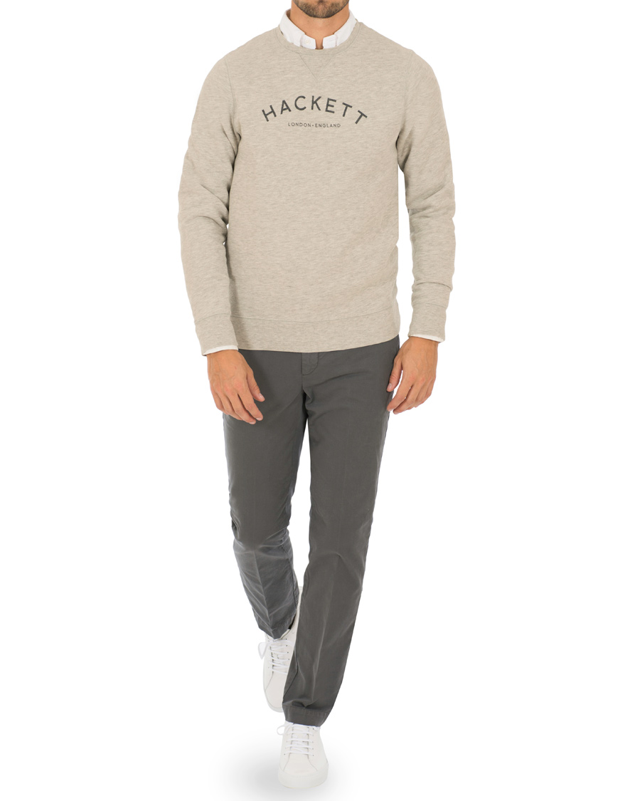 Herr | Tröjor | Hackett | Mr Classic Logo Crew Neck Sweater Grey