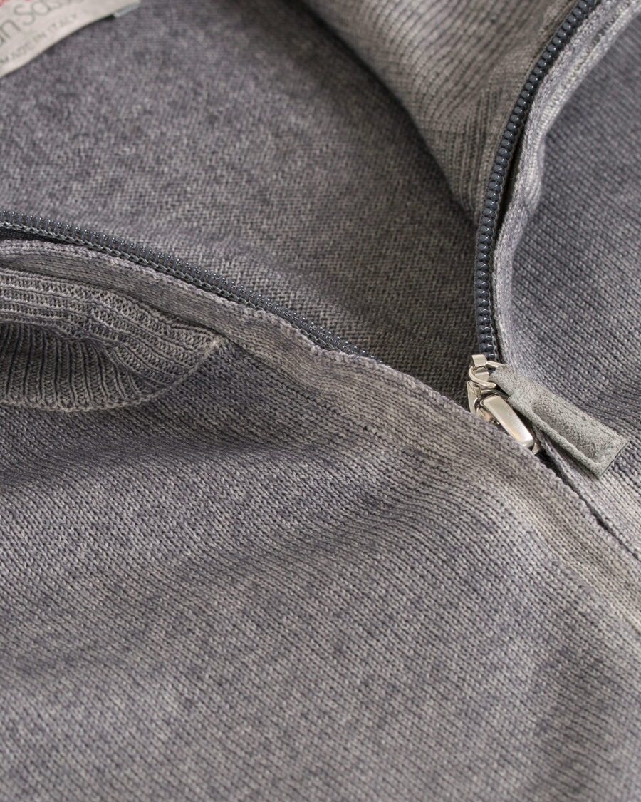 Herr | Tröjor | Gran Sasso | Merino Vintage Full Zip Light Grey
