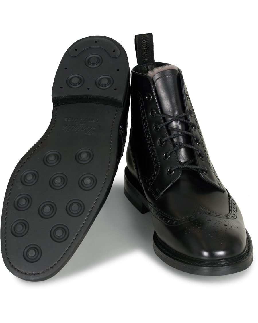 Herr | Loake 1880 Wolf Premium Fur Lined Brogue Black Calf | Loake 1880 | Wolf Premium Fur Lined Brogue Black Calf