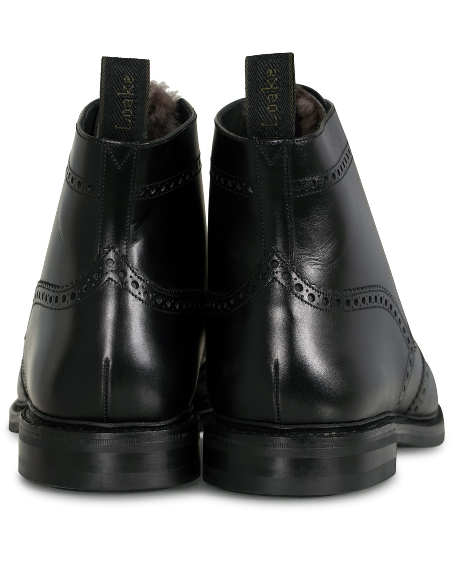 Herr | Loake 1880 Wolf Premium Fur Lined Brogue Black Calf | Loake 1880 | Wolf Premium Fur Lined Brogue Black Calf
