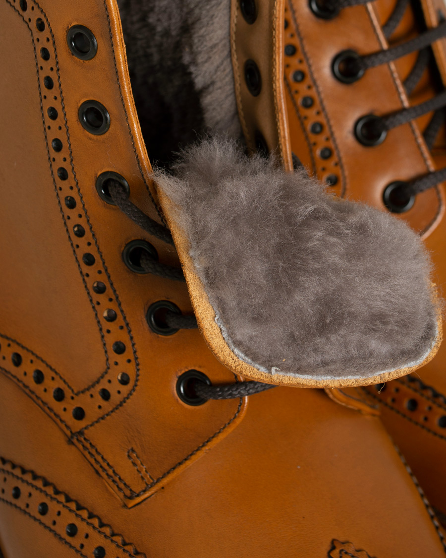 Herr | Loake 1880 Wolf Premium Fur Lined Brogue Tan Burnished Calf | Loake 1880 | Wolf Premium Fur Lined Brogue Tan Burnished Calf