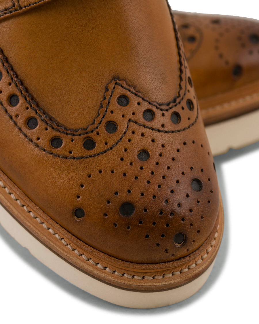 Herr | Grenson Archie Brogue Derby Wedge Sole Tan Calf | Grenson | Archie Brogue Derby Wedge Sole Tan Calf