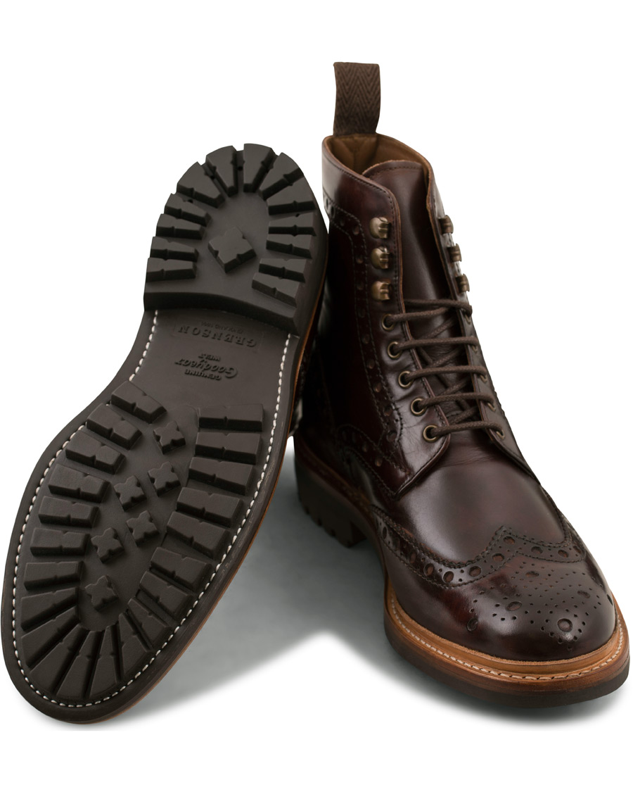 Herr | Grenson Fred Brogue Boot Commando Sole Brown Calf | Grenson | Fred Brogue Boot Commando Sole Brown Calf