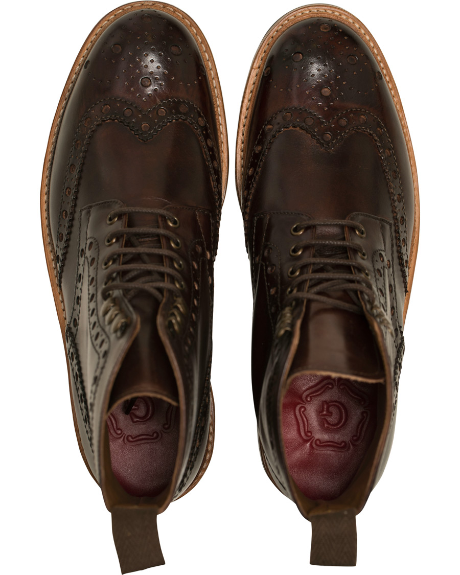 Herr | Grenson Fred Brogue Boot Commando Sole Brown Calf | Grenson | Fred Brogue Boot Commando Sole Brown Calf