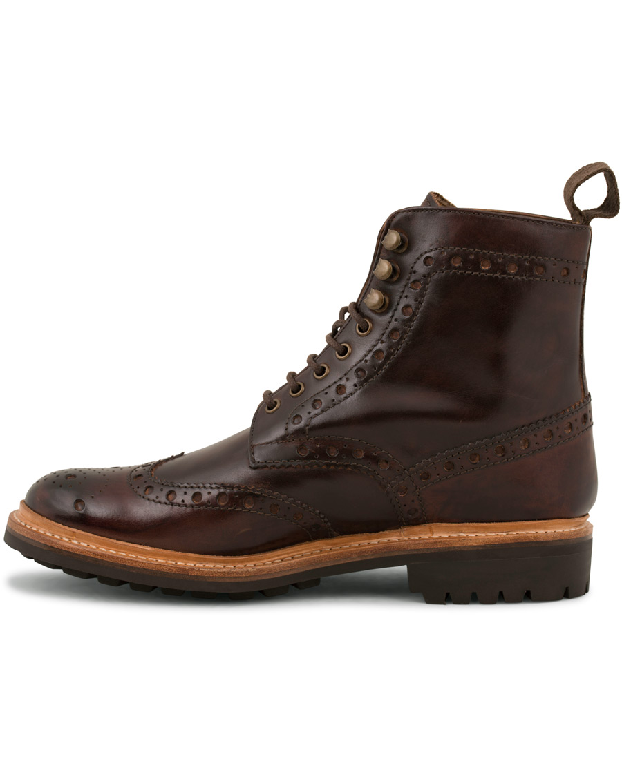 Herr | Grenson Fred Brogue Boot Commando Sole Brown Calf | Grenson | Fred Brogue Boot Commando Sole Brown Calf