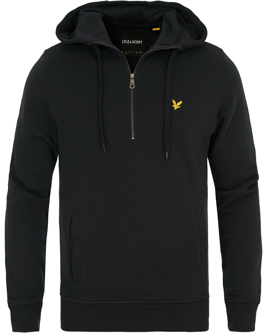 Herr | Tröjor | Lyle & Scott | Half Zip Hoodie True Black