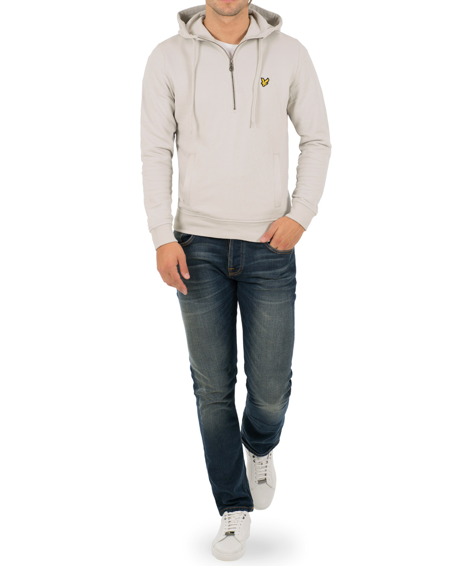 Herr | Tröjor | Lyle & Scott | Half Zip Hoodie Light Grey