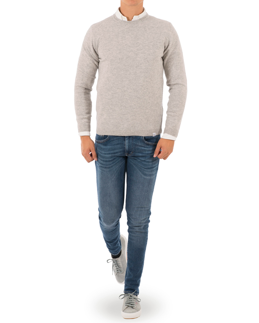 Herr | Tröjor | Norse Projects | Sigfred Lambswool Crew Neck Light Grey Melange
