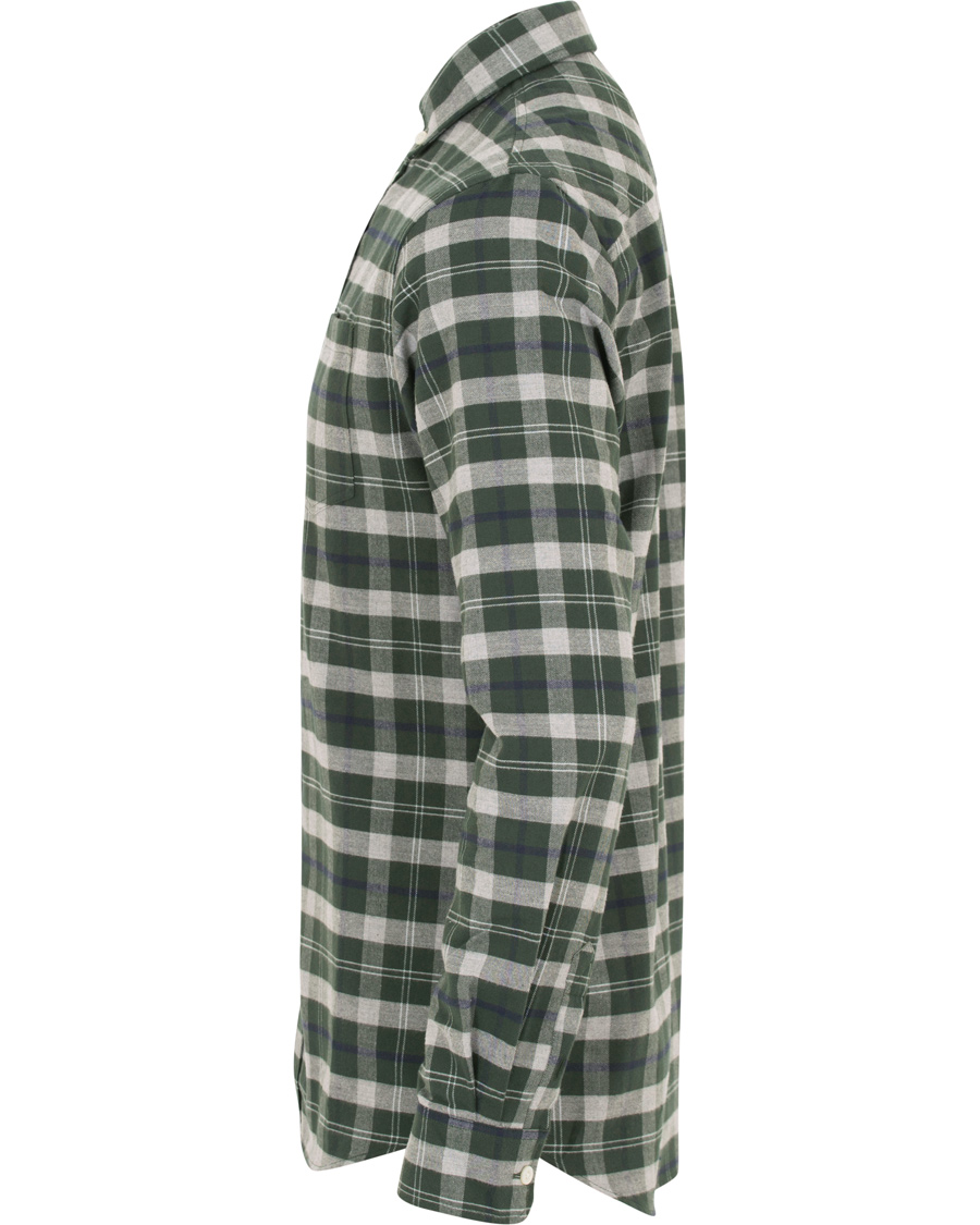 Herr | Skjortor | Norse Projects | Anton Flannel Check Shirt Moss Green/Charcoal
