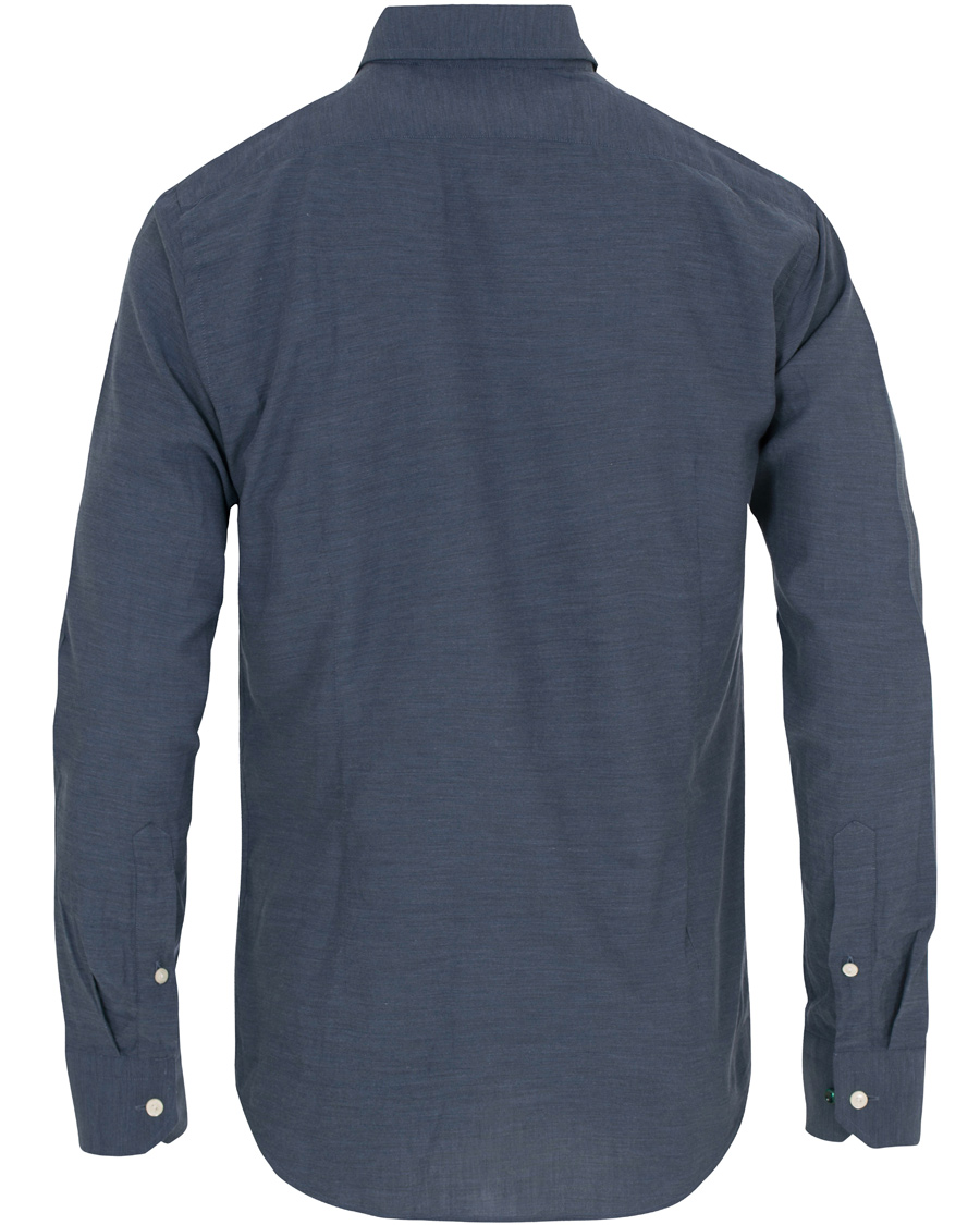 Herr | Skjortor | Eton | Slim Fit Flannel Shirt Dark Blue