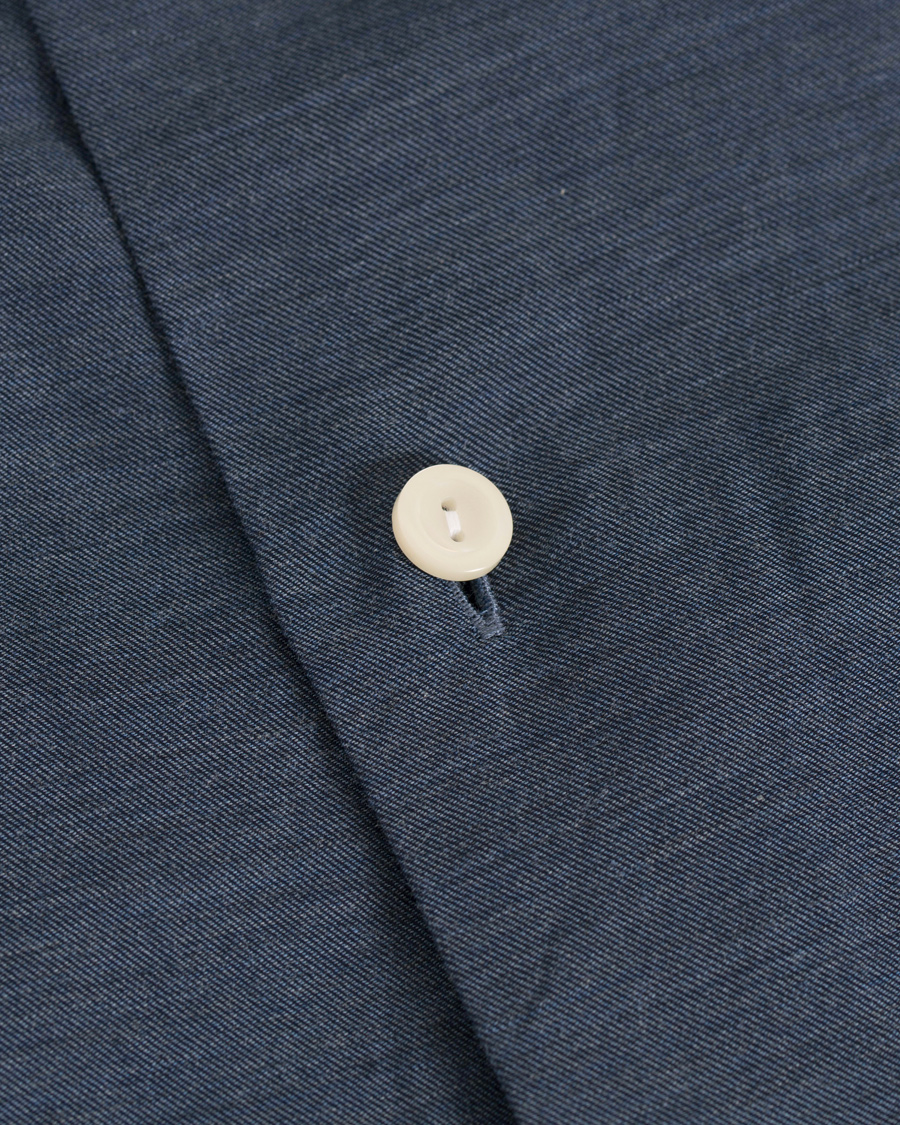 Herr | Skjortor | Eton | Slim Fit Flannel Shirt Dark Blue