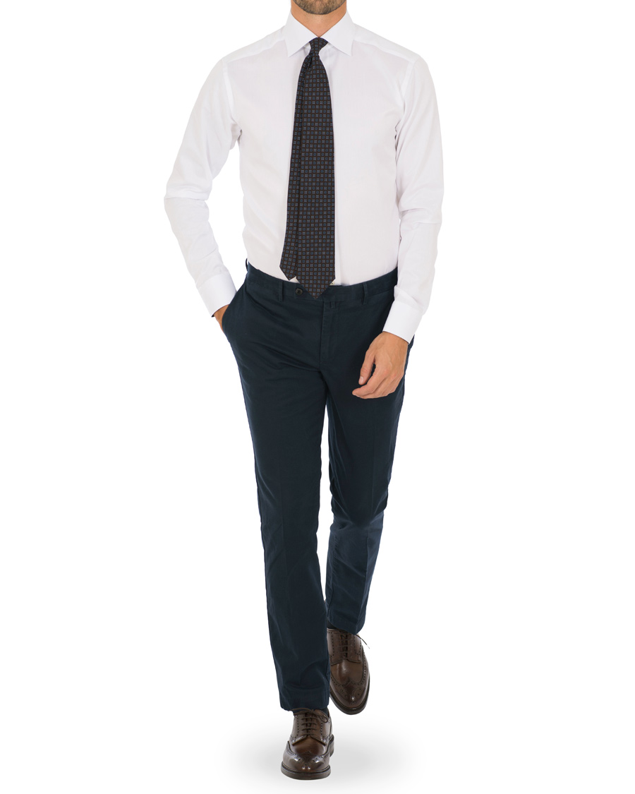 Herr | Skjortor | Eton | Super Sim Contrast Flower Shirt White