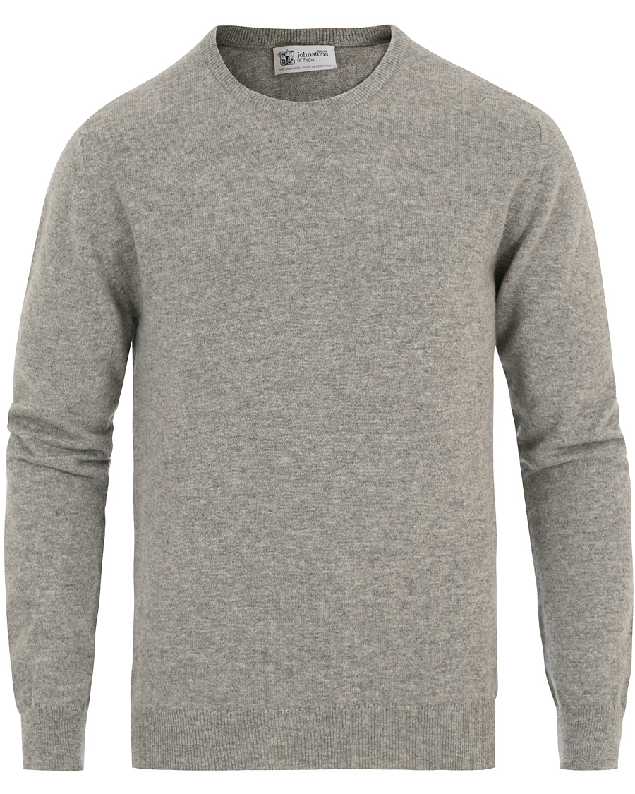 Herr | Tröjor | Johnstons of Elgin | Cashmere Crew Neck Light Grey