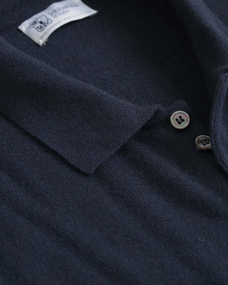 Herr | Tröjor | Johnstons of Elgin | Cashmere Cardigan Navy