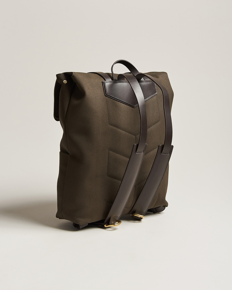 Herr | Accessoarer | Mismo | M/S Nylon Backpack Army/Dark Brown