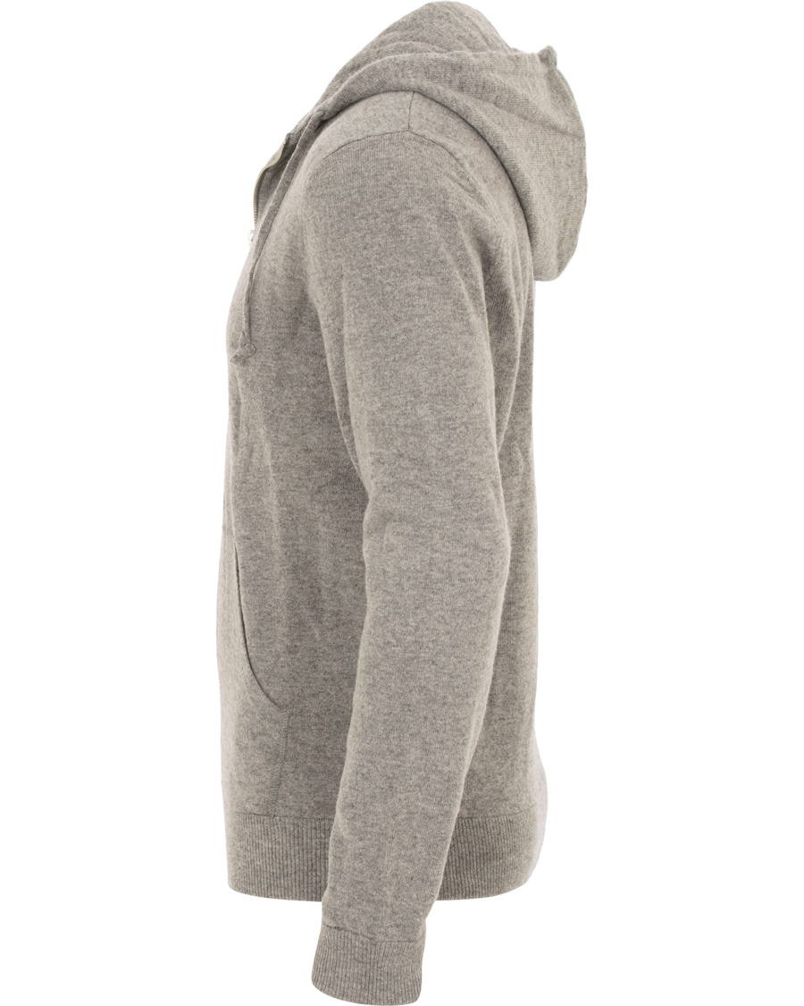 Herr | Tröjor | NN07 | Wool Full Zip Hoodie Light Grey