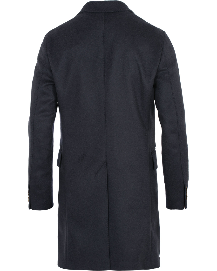 Herr | Jackor | Oscar Jacobson | Saul Delux Double Breasted Camelhair Coat Navy
