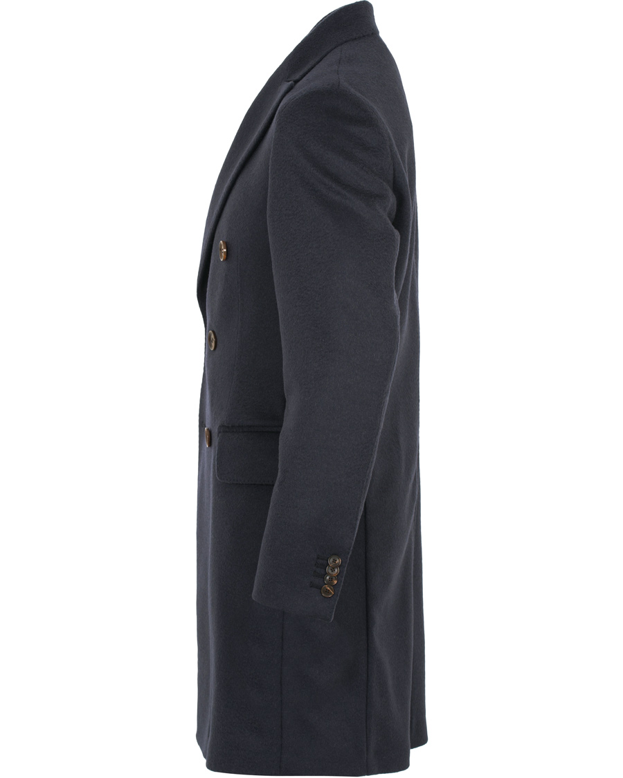 Herr | Jackor | Oscar Jacobson | Saul Delux Double Breasted Camelhair Coat Navy