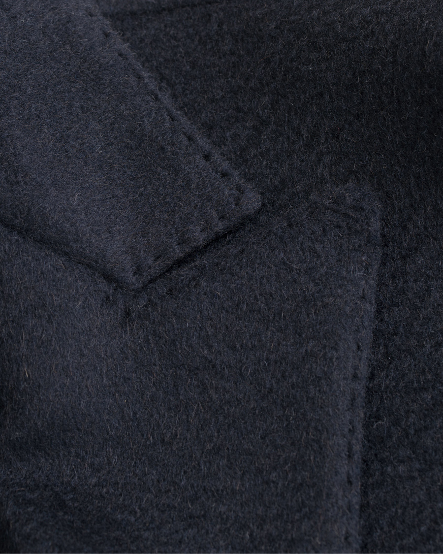 Herr | Jackor | Oscar Jacobson | Saul Delux Double Breasted Camelhair Coat Navy
