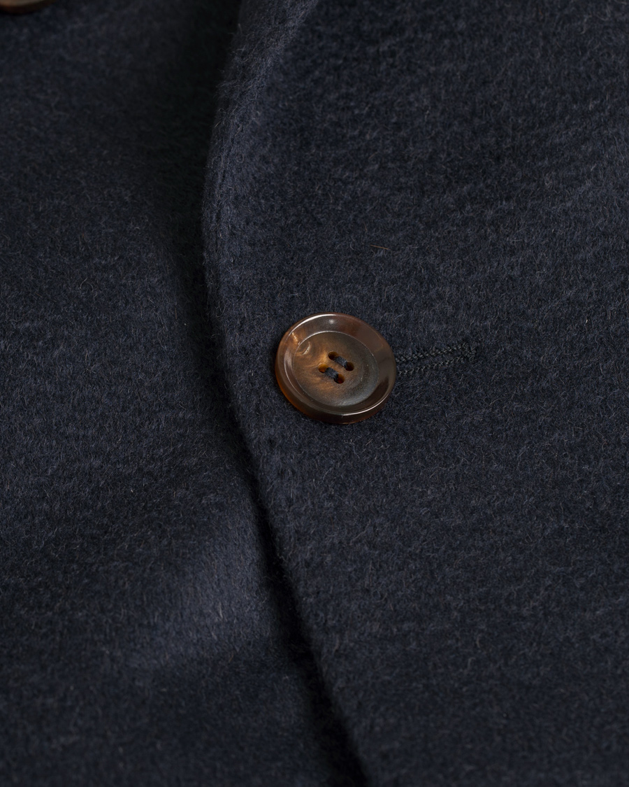 Herr | Jackor | Oscar Jacobson | Saul Delux Double Breasted Camelhair Coat Navy