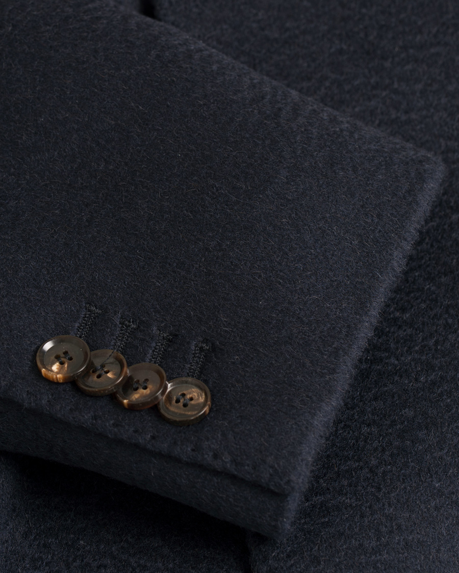 Herr | Jackor | Oscar Jacobson | Saul Delux Double Breasted Camelhair Coat Navy
