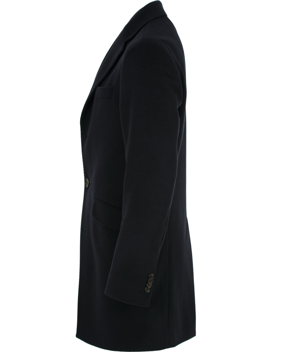 Herr | Jackor | Oscar Jacobson | Saks Wool Coat Navy