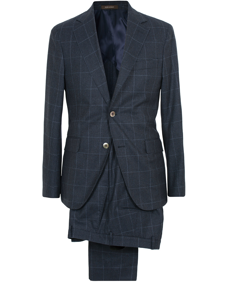Herr | Kostymer | Oscar Jacobson | Egel Wool Check Suit Navy