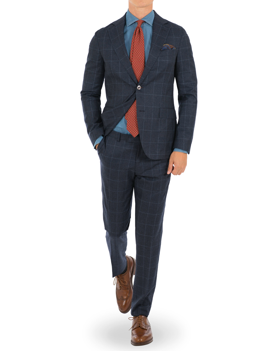 Herr | Kostymer | Oscar Jacobson | Egel Wool Check Suit Navy