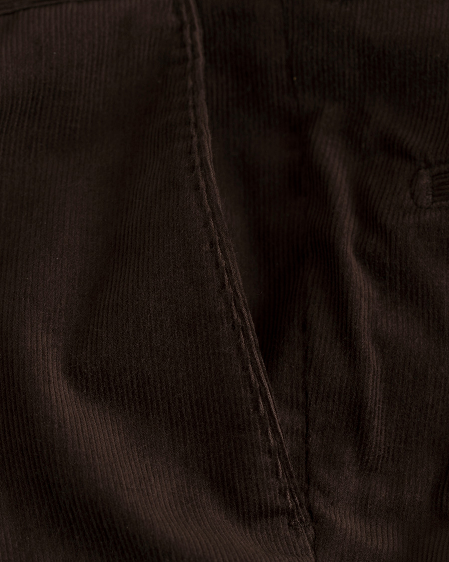 Herr | Byxor | Oscar Jacobson | Dean Turn Up Corduroy Trousers Dark Brown