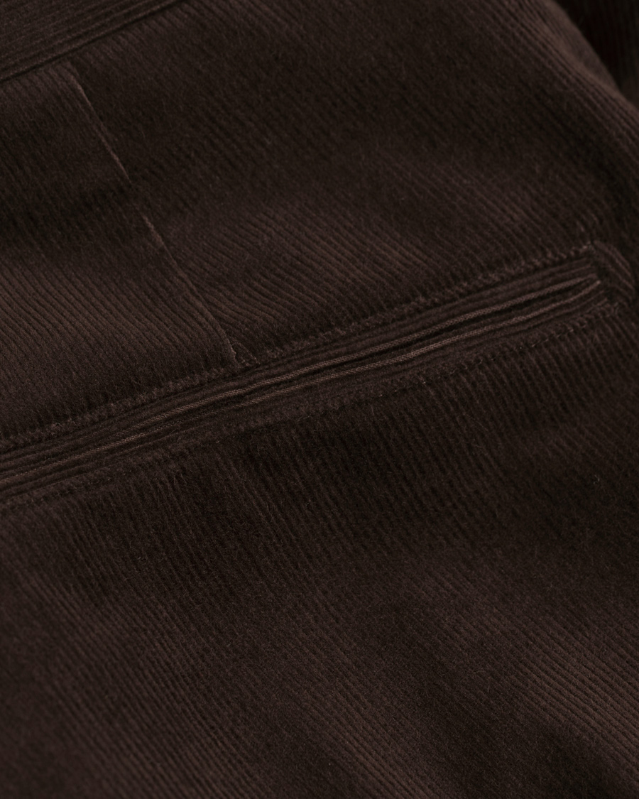 Herr | Byxor | Oscar Jacobson | Dean Turn Up Corduroy Trousers Dark Brown