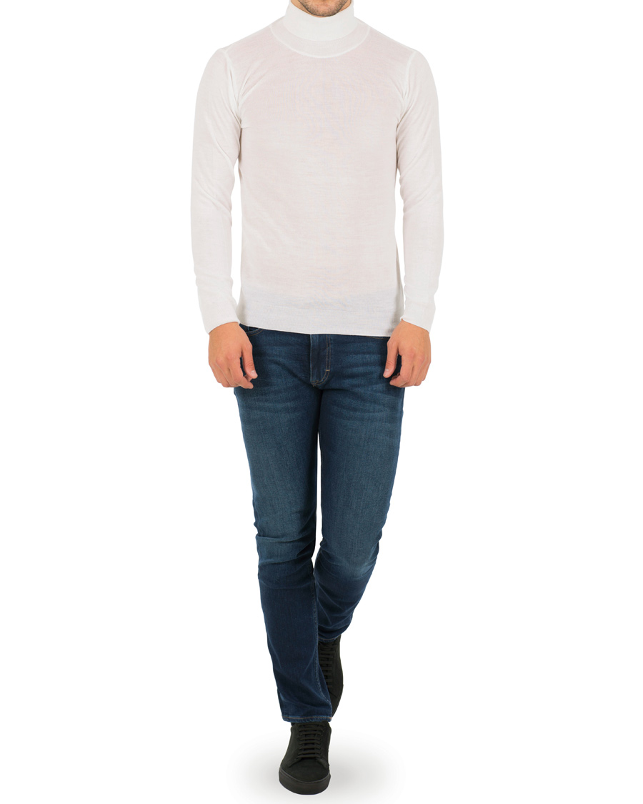 Herr | Tröjor | Oscar Jacobson | Cole Extra Fine Merino Polo White