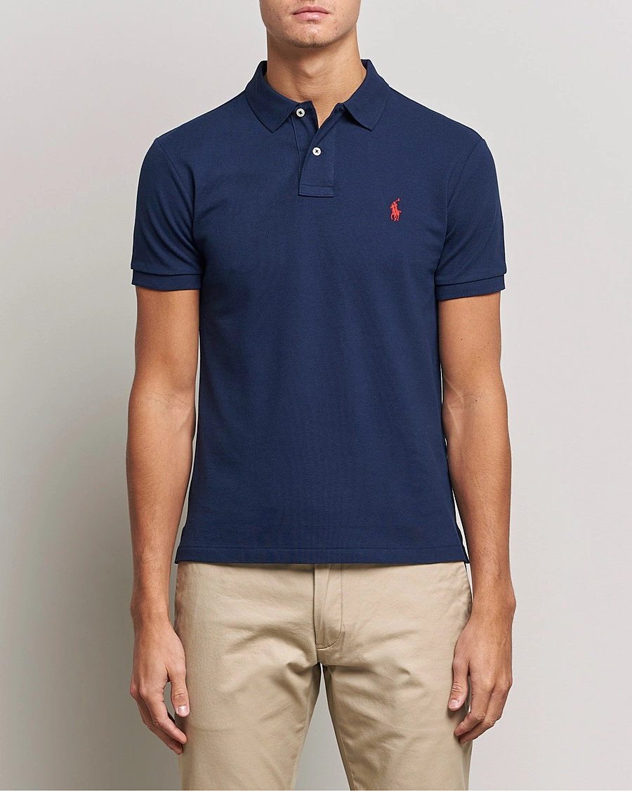 Herr | Kortärmade pikéer | Polo Ralph Lauren | Slim Fit Polo Newport Navy