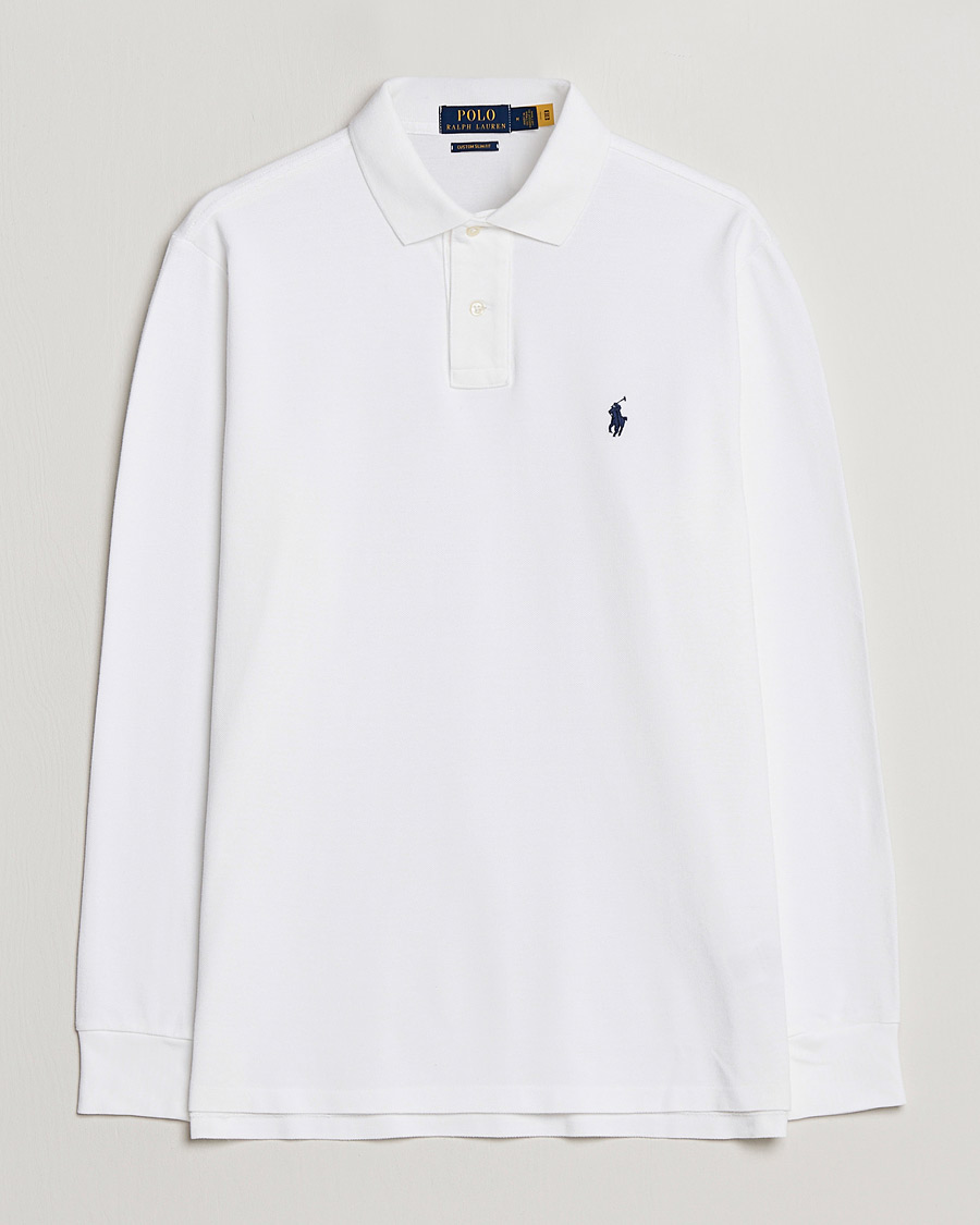 Herr | Pikéer | Polo Ralph Lauren | Custom Slim Fit Long Sleeve Polo White