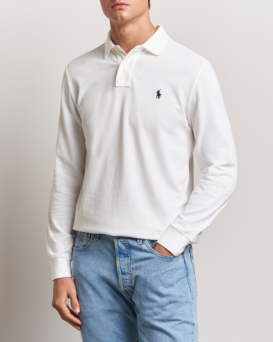 Herr | Tröjor | Polo Ralph Lauren | Custom Slim Fit Long Sleeve Polo White