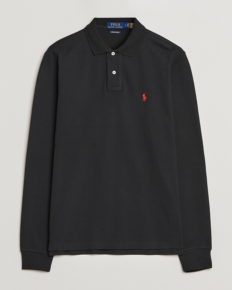 Herr | Pikéer | Polo Ralph Lauren | Custom Slim Fit Long Sleeve Polo Polo Black