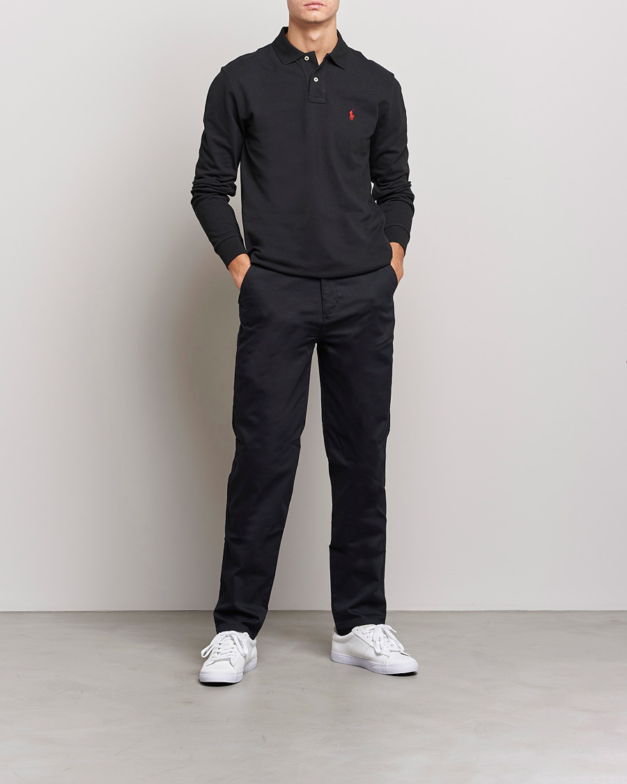 Herr | Pikéer | Polo Ralph Lauren | Custom Slim Fit Long Sleeve Polo Polo Black