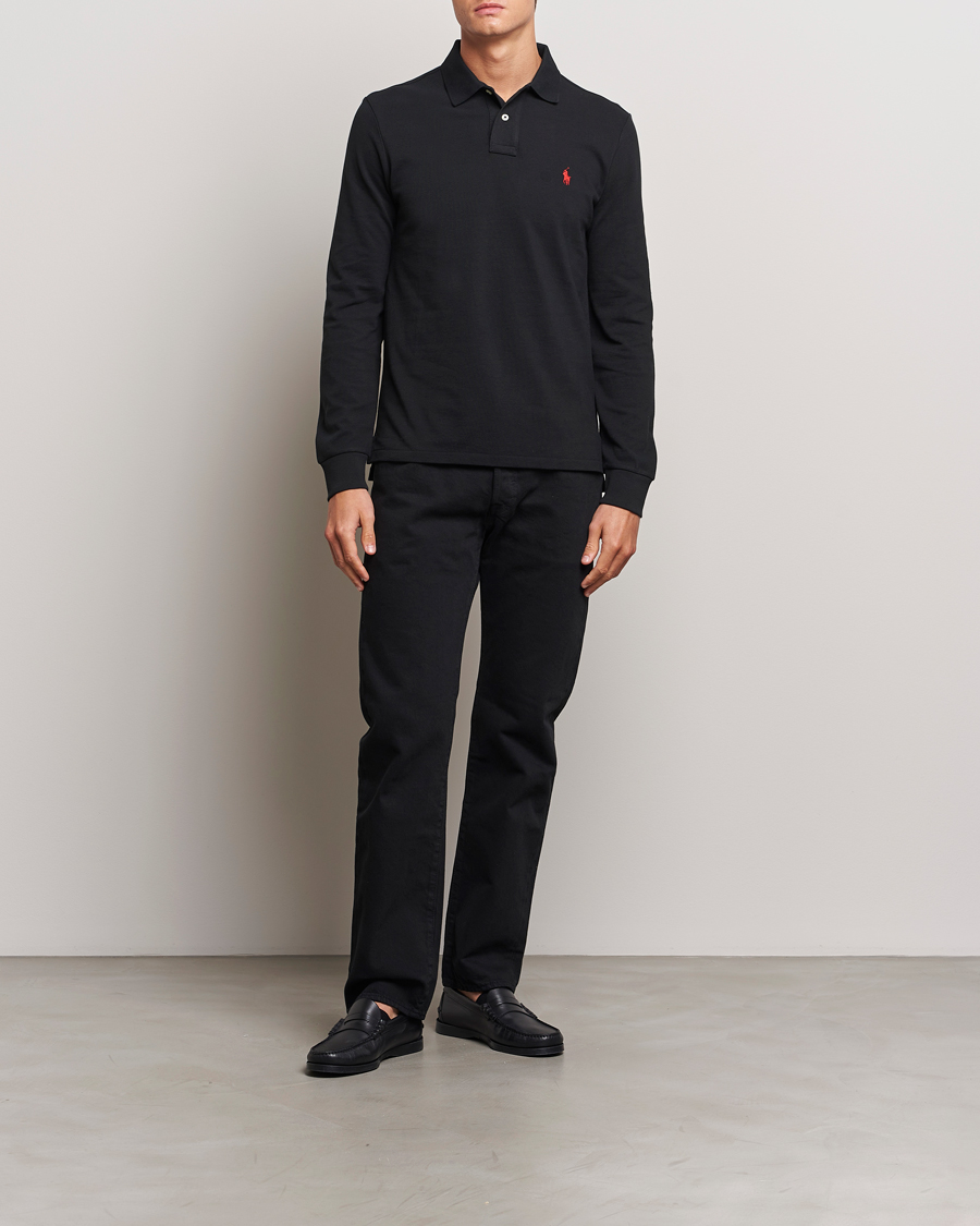 Herr | Pikéer | Polo Ralph Lauren | Custom Slim Fit Long Sleeve Polo Polo Black