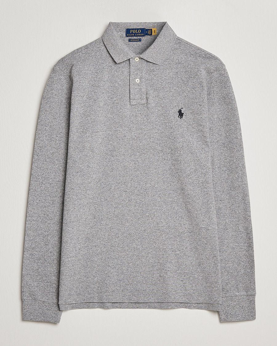 Herr | Pikéer | Polo Ralph Lauren | Custom Slim Fit Long Sleeve Polo Canterbury Heather